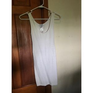 Bebe bodycon white dress cut out back